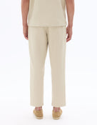 Relaxed Fit 100% Cotton Casual Trousers - Beige