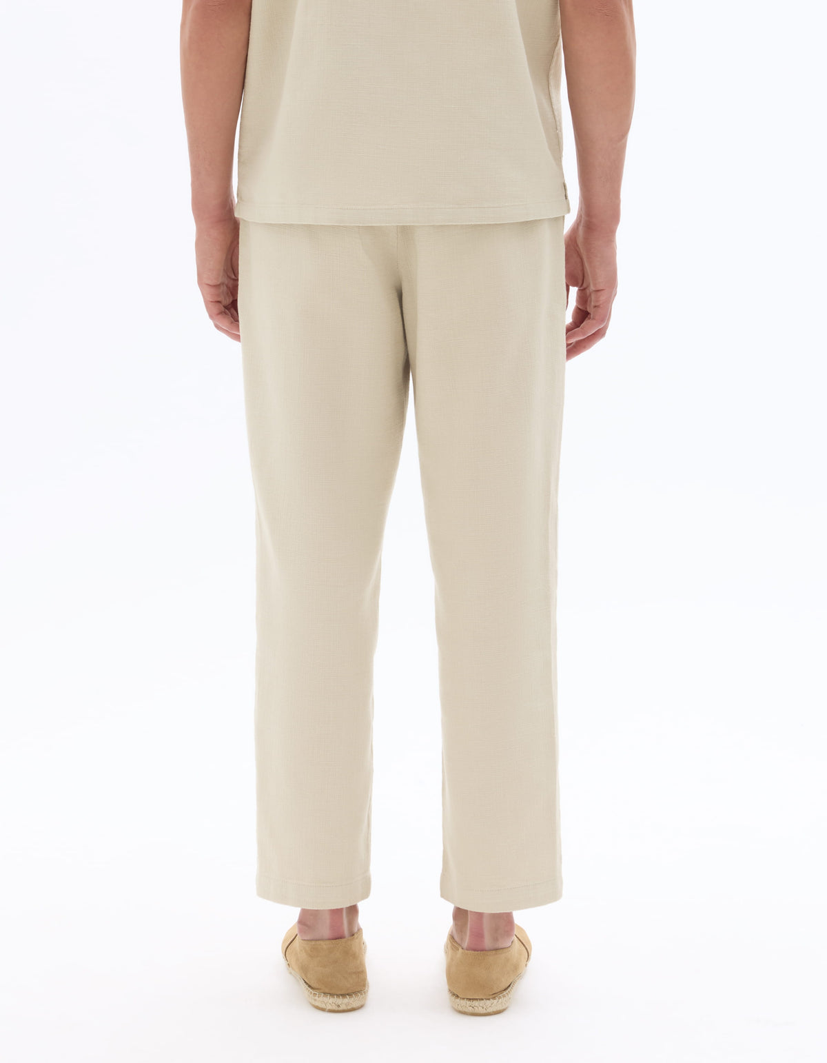 Relaxed Fit 100% Cotton Casual Trousers - Beige