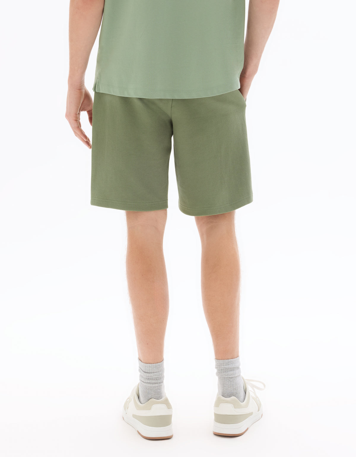 Regular Fit Cotton Blend Shorts - Green