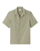 Regular Fit 100% Cotton Cuban Collar Shirt - Khaki