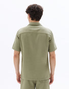 Regular Fit 100% Cotton Cuban Collar Shirt - Khaki