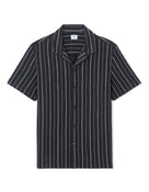 Regular Fit 100% Cotton Cuban Collar Shirt - Navy Blue