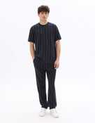 Boxy Fit Polyester Crew Neck T-Shirt - Navy Blue