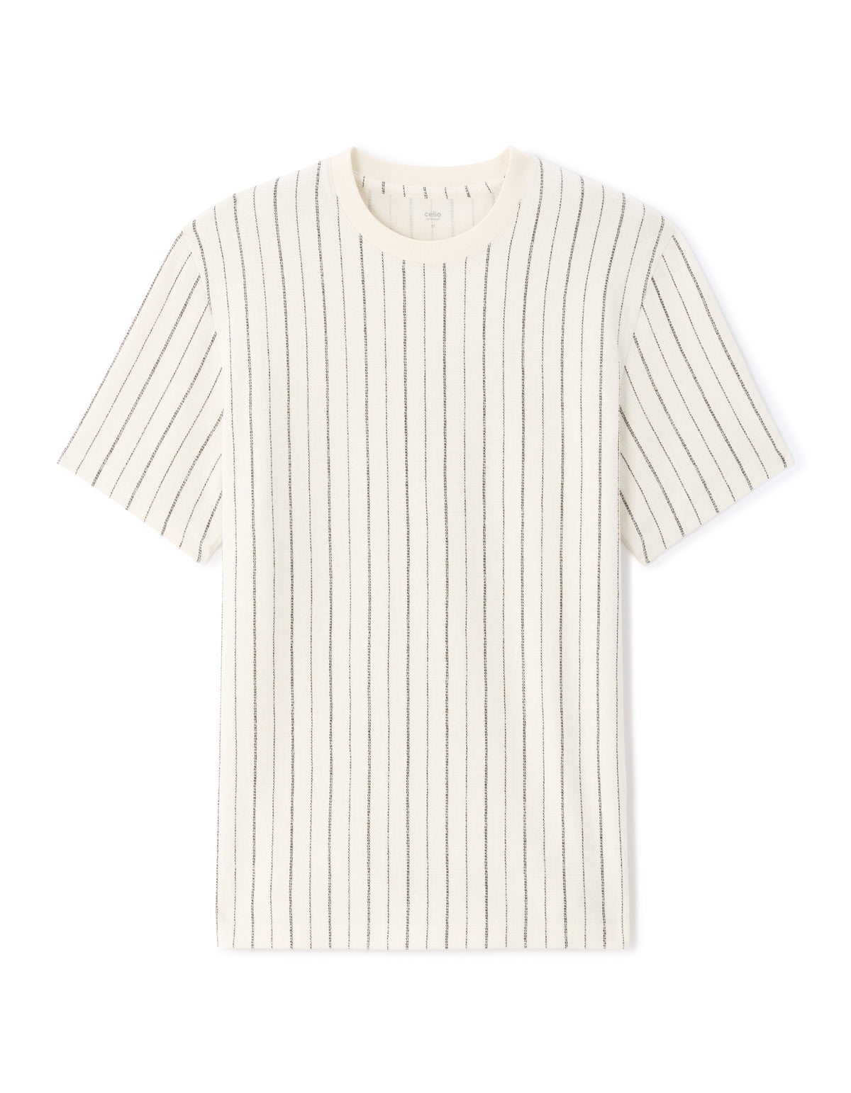 Boxy Fit Polyester Crew Neck T-Shirt - Ecru