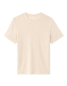 Regular Fit 100% Linen Crew Neck T-Shirt - Light Beige