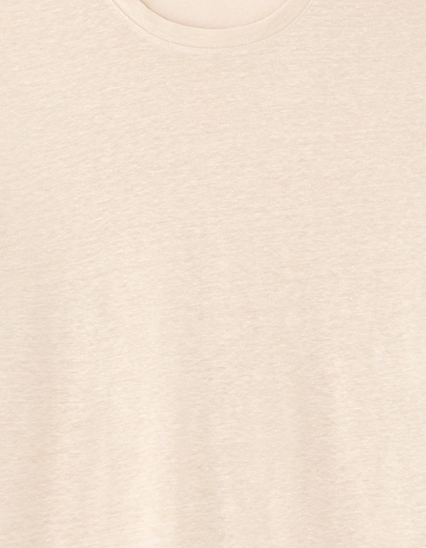 Celio* Solid Regular Fit-100% Linen Roundneck T-Shirt-Light Beige