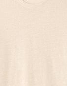 Regular Fit 100% Linen Crew Neck T-Shirt - Light Beige