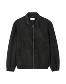 Regular Fit 100% Polyester Spread Collar Jacket - Black