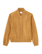 Regular Fit Polyester Mock Neck Jacket - Brown
