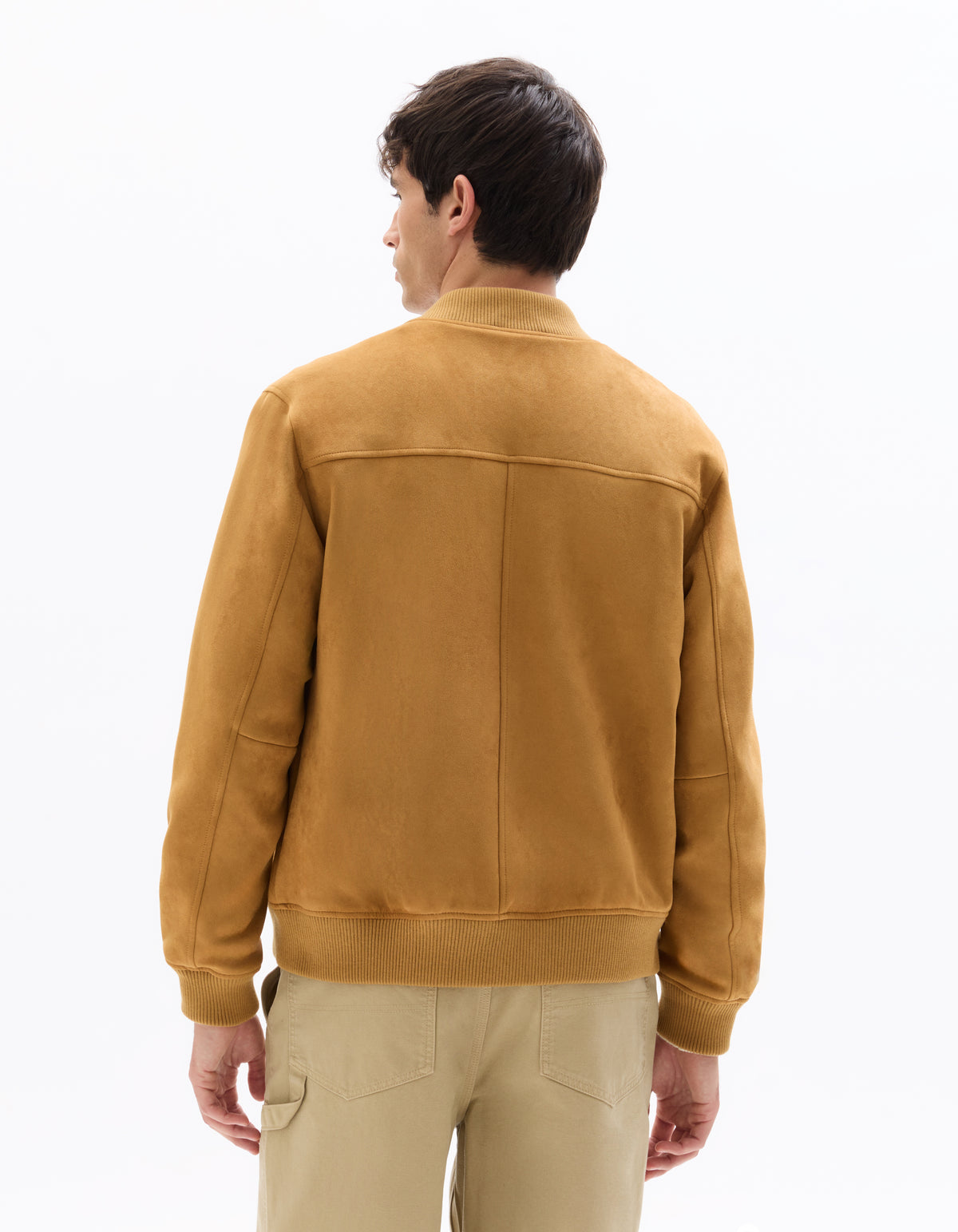 Regular Fit Polyester Mock Neck Jacket - Brown