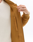 Regular Fit Polyester Mock Neck Jacket - Brown