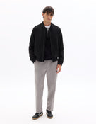 Regular Fit Polyester Mock Neck Jacket - Black