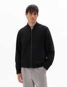 Regular Fit Polyester Mock Neck Jacket - Black