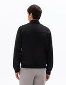Regular Fit Polyester Mock Neck Jacket - Black