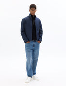 Regular Fit 100% Polyester High Neck Jacket - Navy Blue