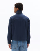 Regular Fit 100% Polyester High Neck Jacket - Navy Blue