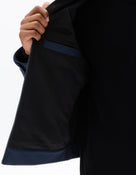 Regular Fit 100% Polyester High Neck Jacket - Navy Blue
