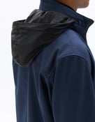 Regular Fit 100% Polyester High Neck Jacket - Navy Blue