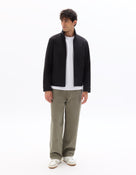 Regular Fit 100% Polyester Mock Jacket - Black