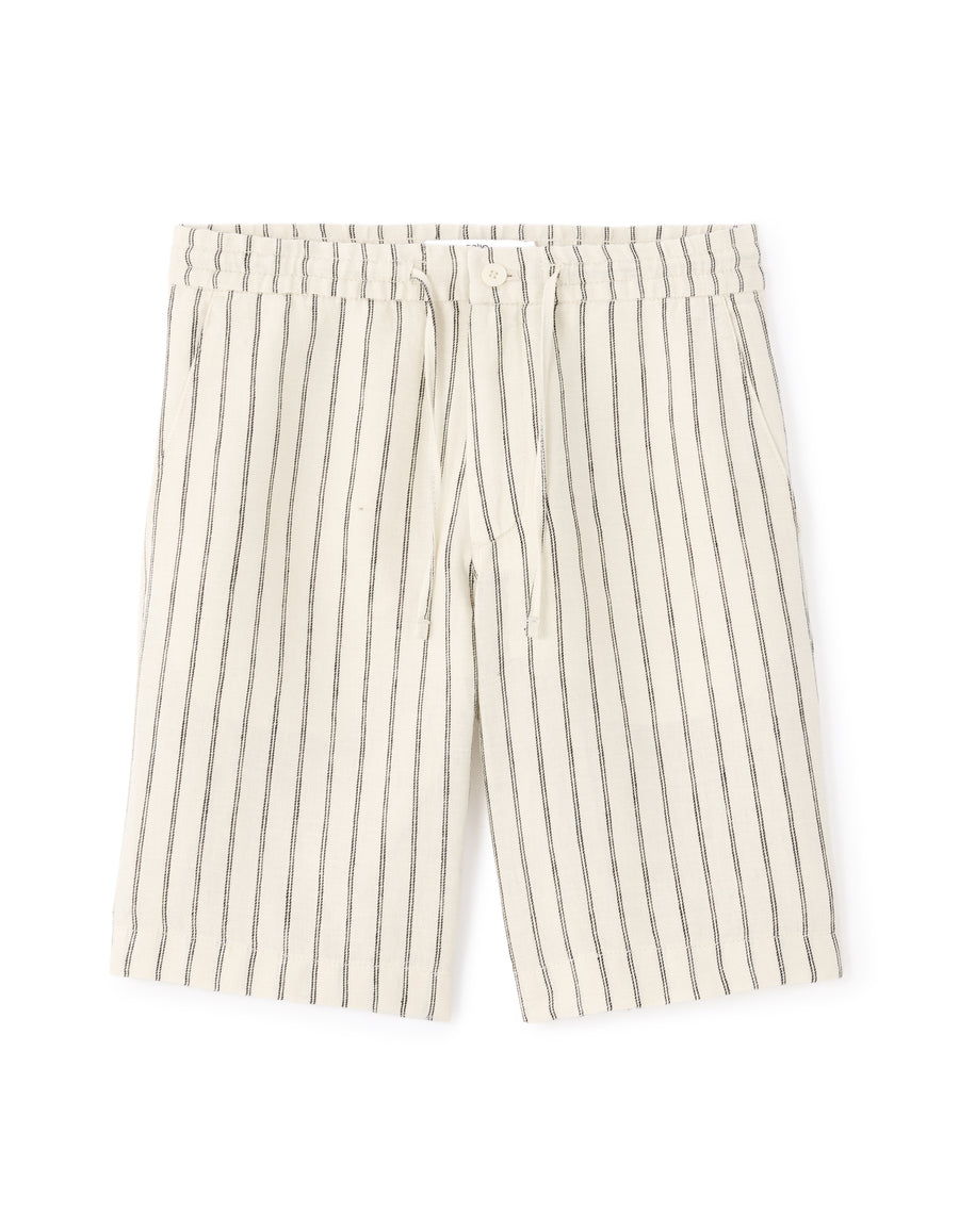 Regular Fit 100% Linen Shorts - White