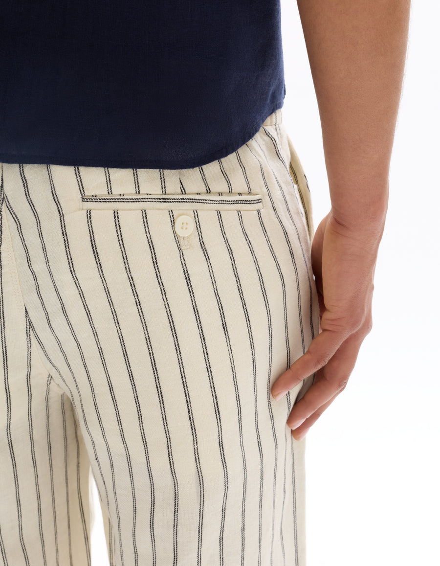 Regular Fit 100% Linen Shorts - White