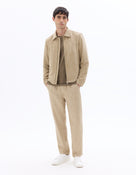 Straight Fit 100% Linen Trousers - Brown