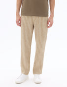 Straight Fit 100% Linen Trousers - Brown
