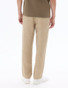 Straight Fit 100% Linen Trousers - Brown