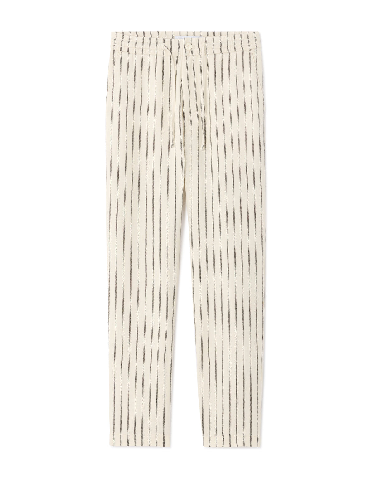 Straight Fit 100% Linen Trousers - White