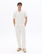 Relaxed Fit 100% Cotton Casual Trousers - White