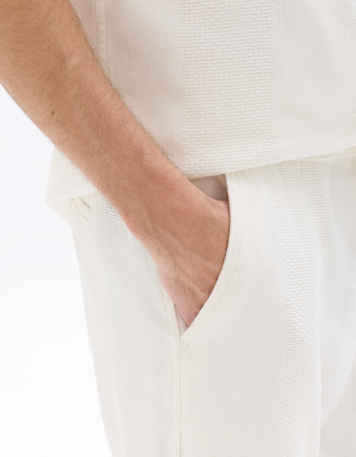 Relaxed Fit 100% Cotton Casual Trousers - White