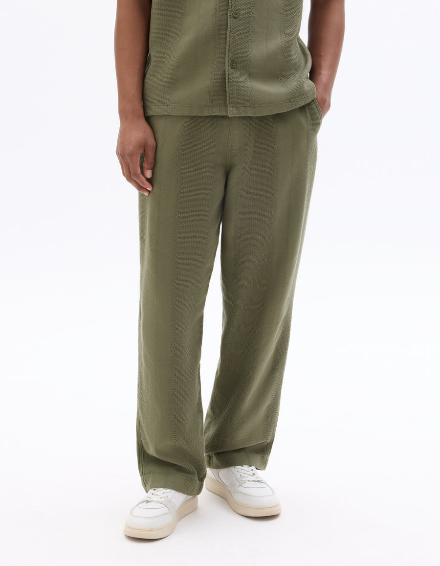 Relaxed Fit 100% Cotton Casual Trousers - Khaki