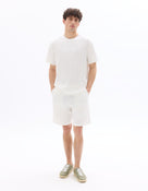Boxy Fit Cotton Blend Crew Neck T-Shirt - White