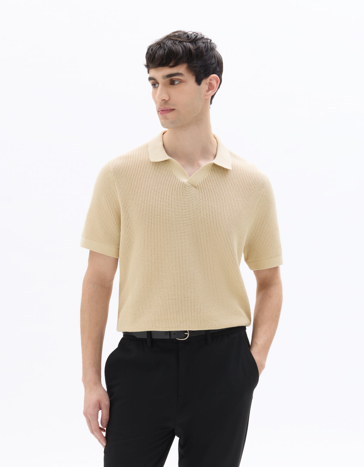 Regular Fit 100% Cotton Polo T-Shirt - Beige
