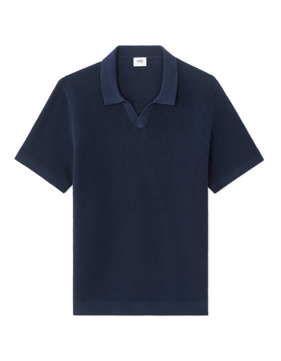 Regular Fit 100% Cotton Polo T-Shirt - Navy Blue