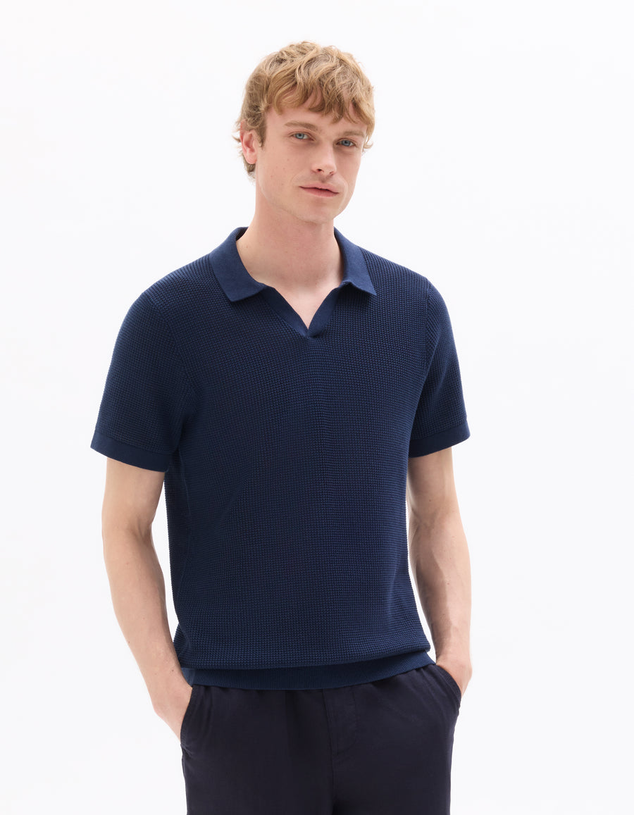 Regular Fit 100% Cotton Polo T-Shirt - Navy Blue