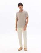 Loose Fit Poly Blend Striped Casual Trouser - Off White