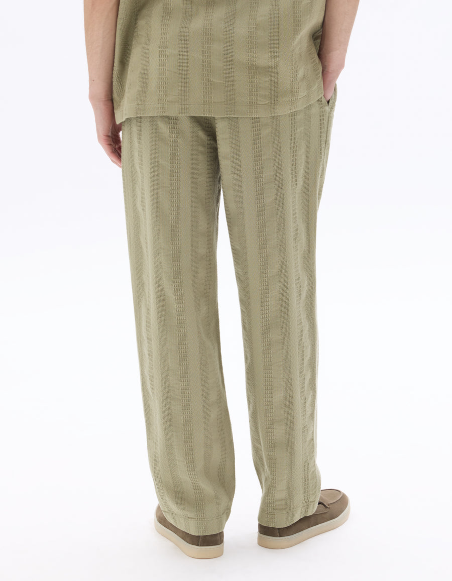 Straight Fit 100% Cotton Solid Casual Trouser - Khaki