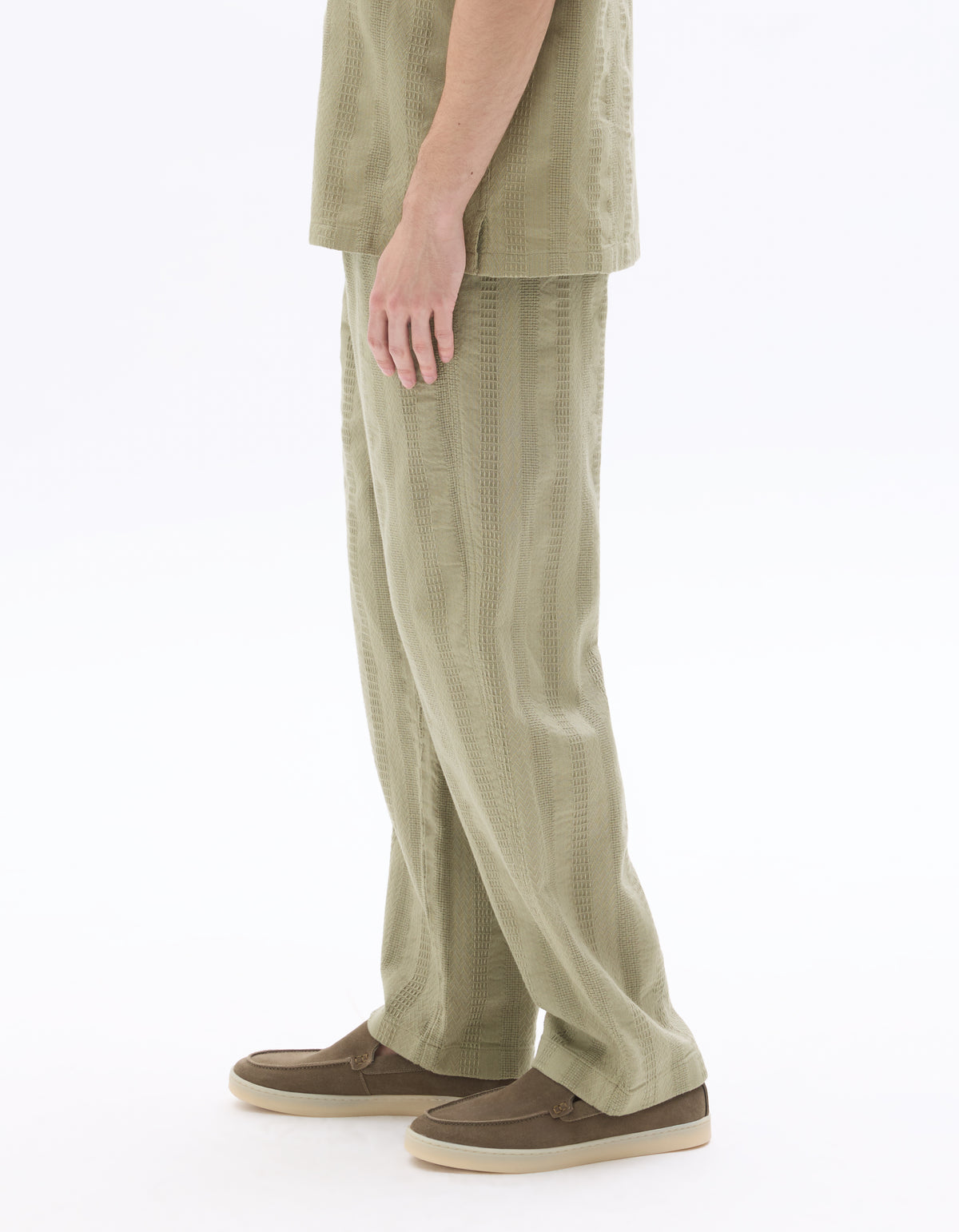 Straight Fit 100% Cotton Solid Casual Trouser - Khaki