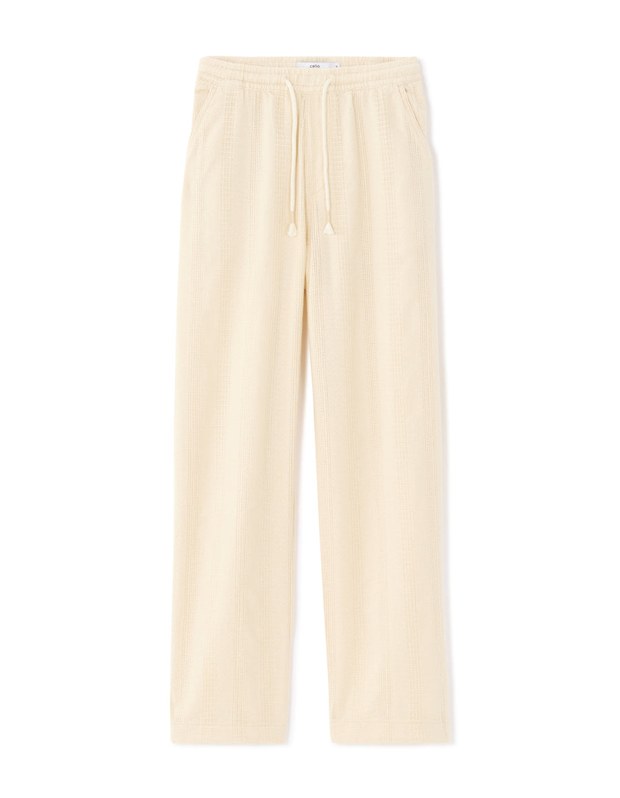 Straight Fit 100% Cotton Solid Casual Trouser - Beige