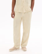 Straight Fit 100% Cotton Solid Casual Trouser - Beige