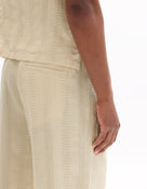 Straight Fit 100% Cotton Solid Casual Trouser - Beige
