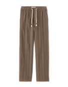 Straight Fit 100% Cotton Solid Casual Trouser - Brown