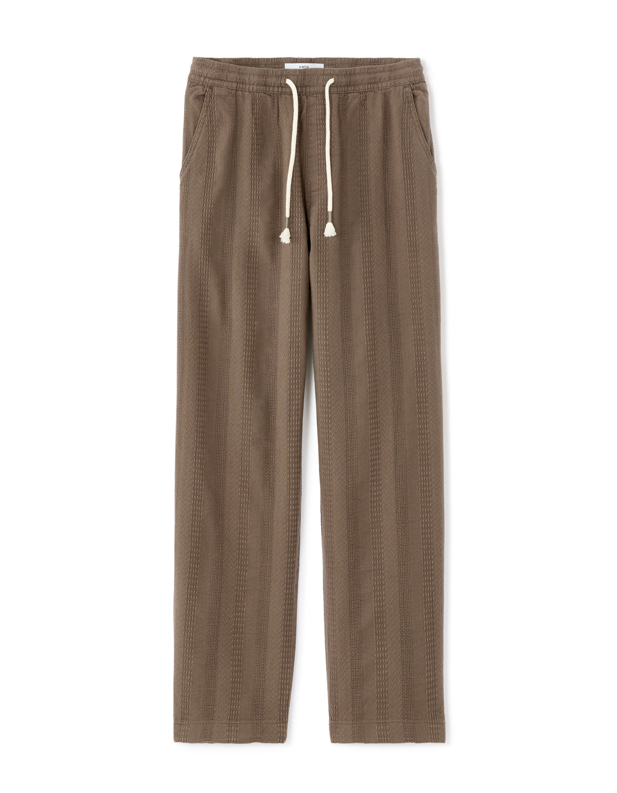 Straight Fit 100% Cotton Solid Casual Trouser - Brown