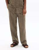 Straight Fit 100% Cotton Solid Casual Trouser - Brown
