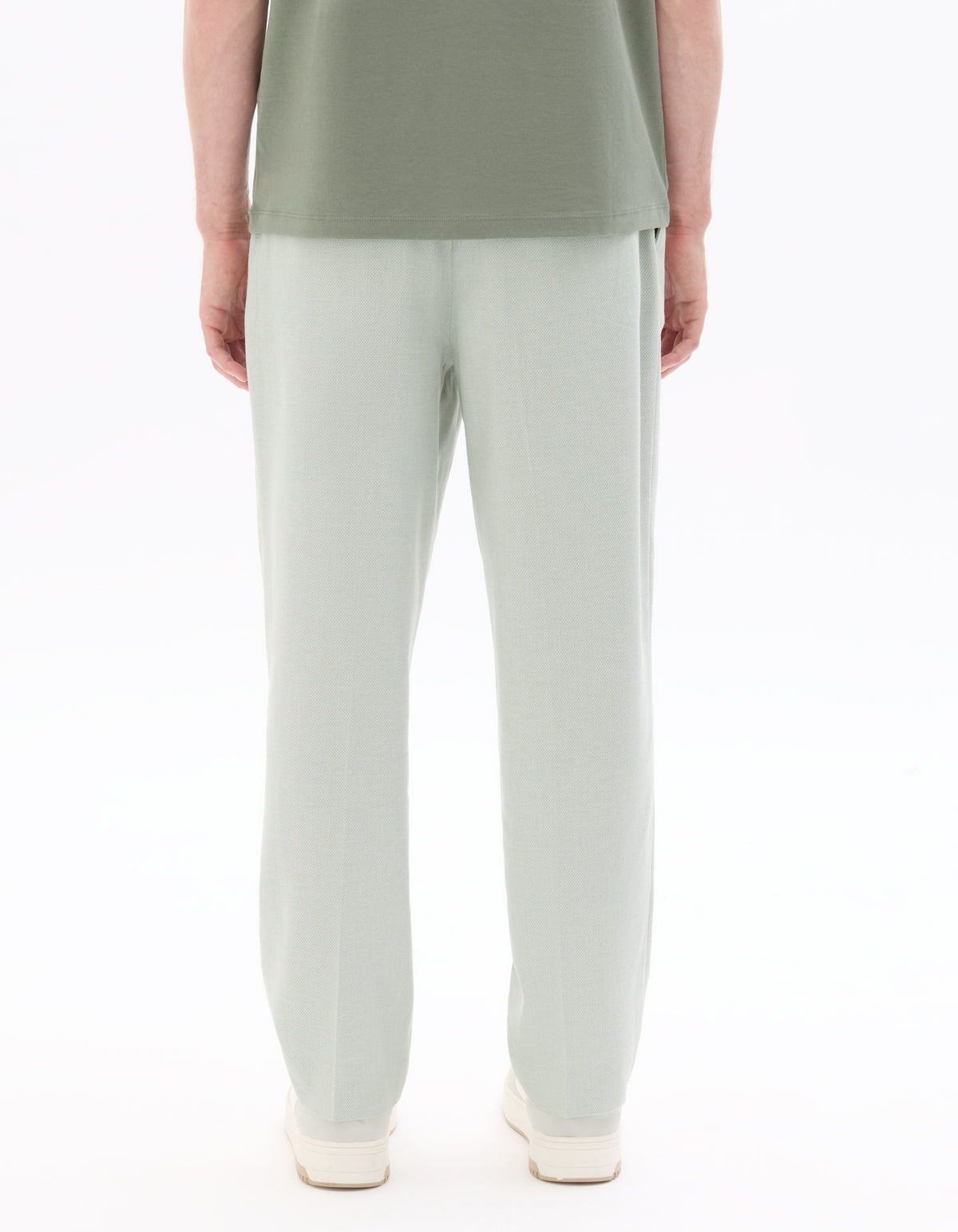 Loose Fit Poly-Cotton Casual Trouser - Green