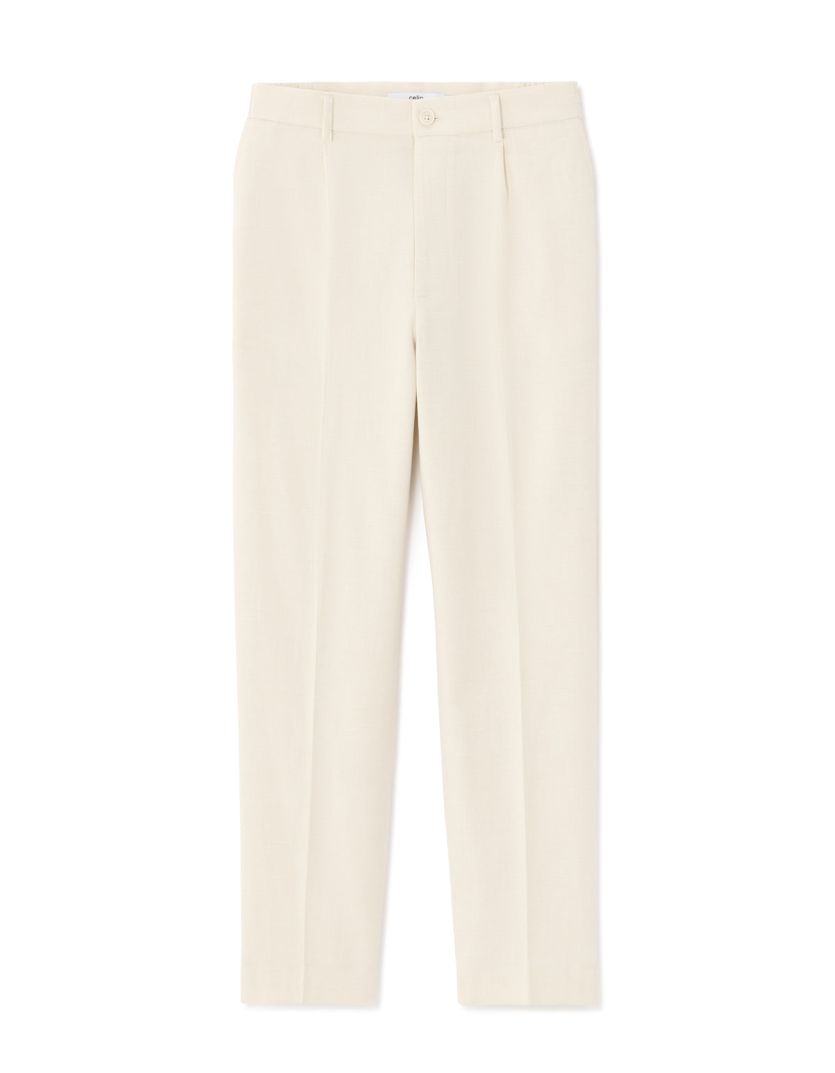 Loose Fit Poly-Cotton Casual Trouser - Off White