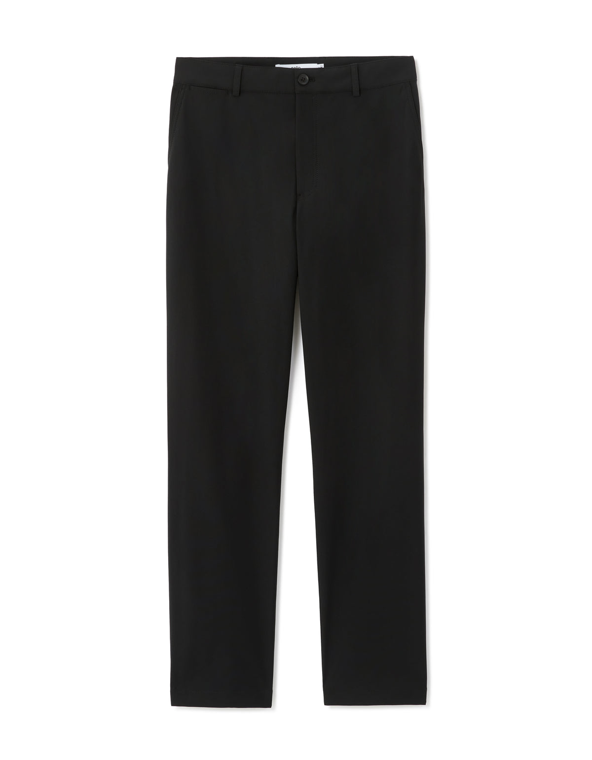 Straight Fit Polyester Casual Trousers - Black