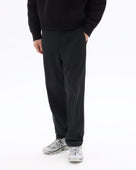 Straight Fit Polyester Casual Trousers - Black