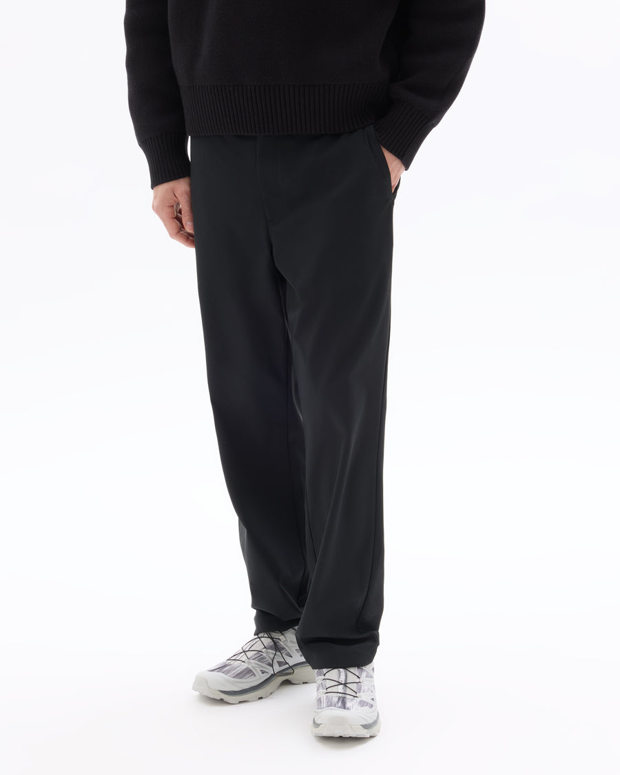 Straight Fit Polyester Casual Trousers - Black